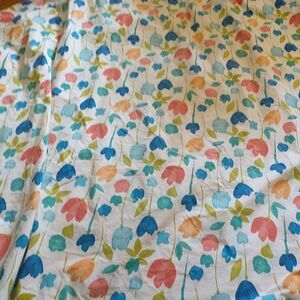 The Company Store Duvet Cover Bright Multicolor Floral Tulip Queen Size Cotton